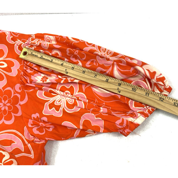 Olivaceous Shorts Outfit‎ Women Medium Orange Pink Cream  Tropical Beachcore - Picture 13 of 16